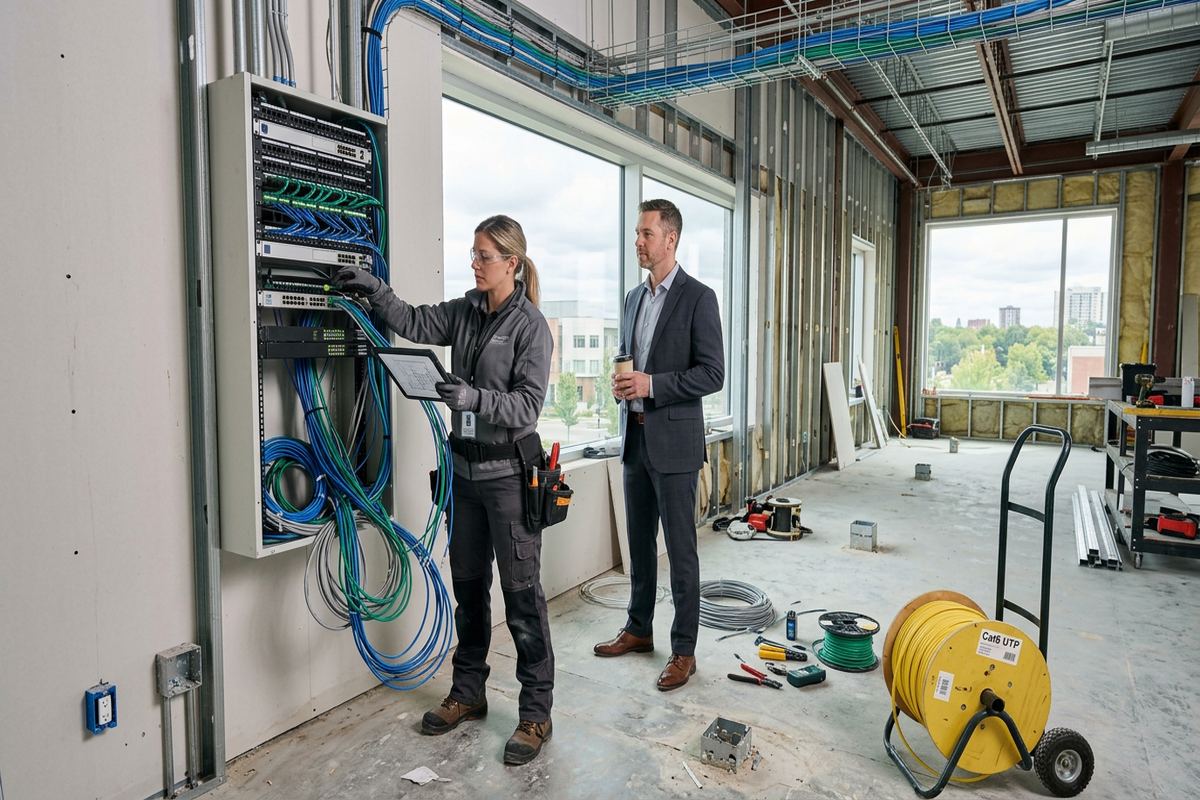 Low-voltage consultation being performed by a UnifiedLink low-voltage technician
