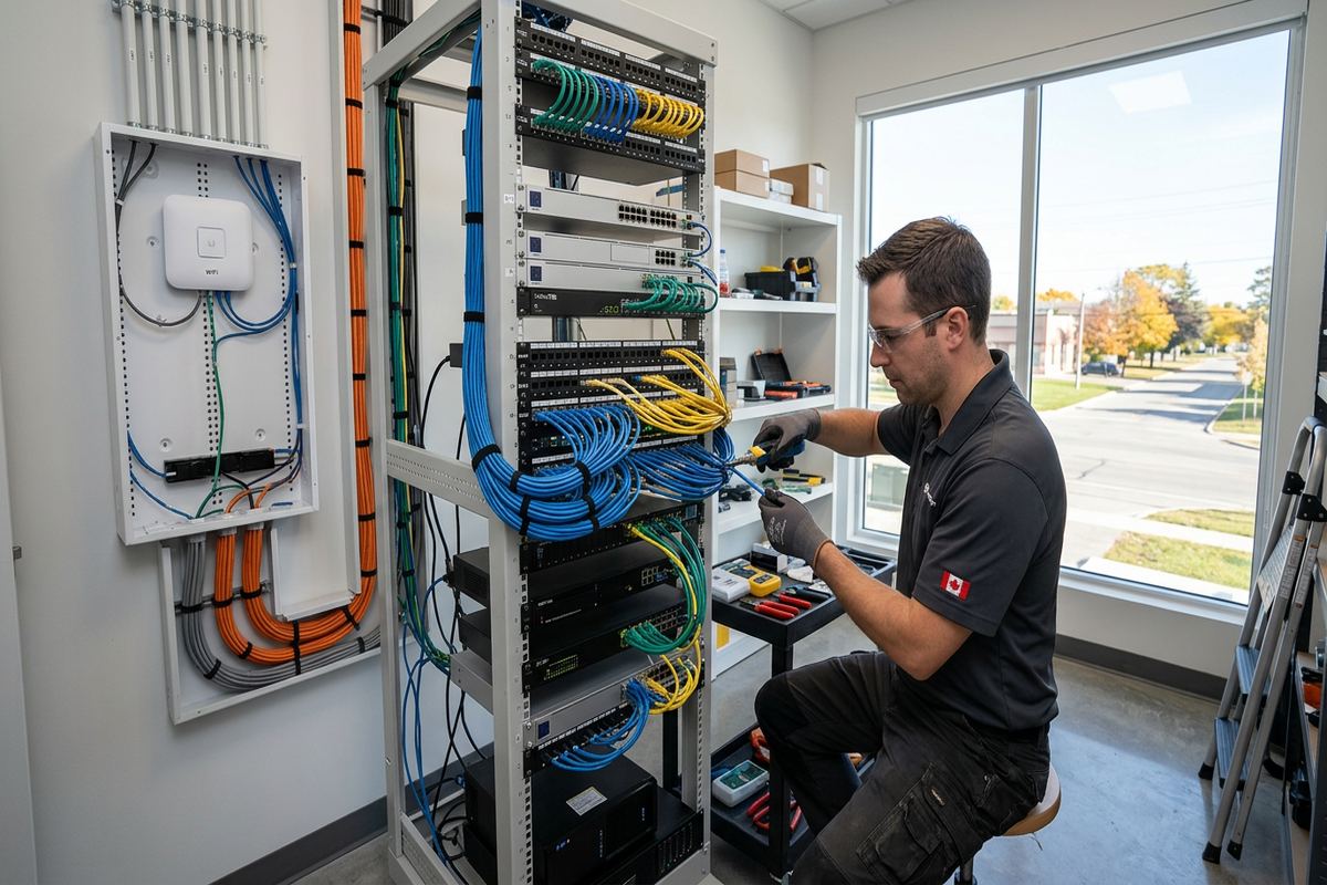 Network segmentation being performed by a UnifiedLink low-voltage technician